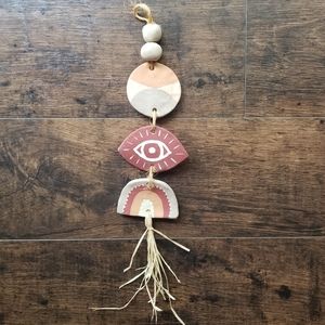 Boho clay wall hanging